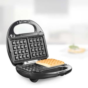 Unold 48356 Waffeleisen für 3 Waffeln, 1000 W, schwarz, Edelstahl