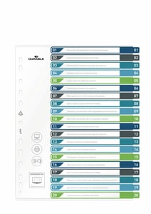 Durable 679727 Card Tab, Blank Tab, Polypropylene (PP), Multicolor