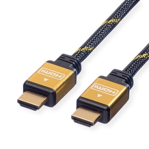 ROLINE 11.04.5502 kabel HDMI 2 m HDMI Typu A (Standard) Czarny, Złoto