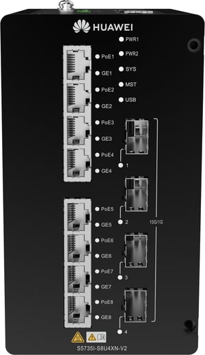 Huawei CloudEngine S5735I-S8U4XN-V2 Managed Gigabit Ethernet (10/100/1000) PoE Support Black