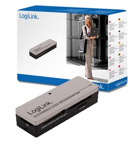 LogiLink USB 2.0 External Mini All-in-1 Card Reader, Black