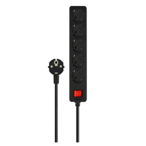 Savio LZ-15 Smart Power Strip, 5 x Universal AC Outlets, 5 m, 0–2500 W, Black