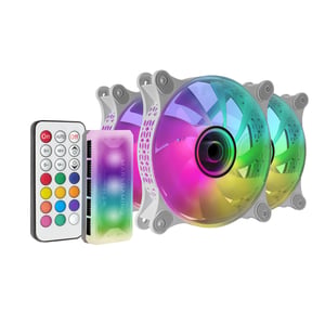 Mars Gaming MF3DKITW PC-Kühlsystem PC-Gehäuse 12-cm-Lüfter, weiß, 3 Stück