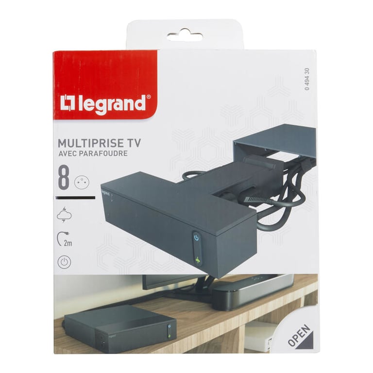 Legrand 049430 rozgałęziacz 2 m 8 x gniazdo sieciowe Wewnętrzna Czarny