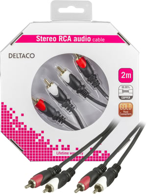Deltaco MM-110-K kabel audio 2 m RCA Czarny