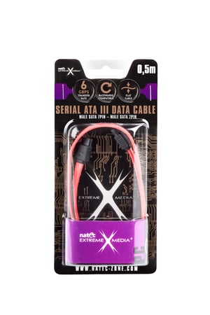 NATEC NKA-0615 kabel SATA 0,5 m Czarny, Czerwony
