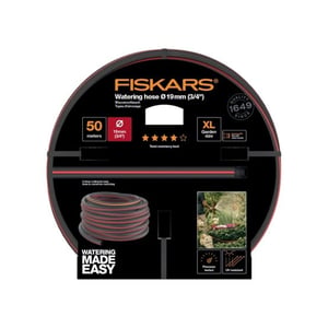 Fiskars 1027111 50 m Above-Ground Garden Hose, Black, Red