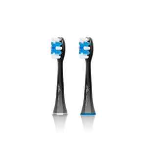 Eta ETA070790600 toothbrush replacement heads, 2-pack. Black, Blue, White