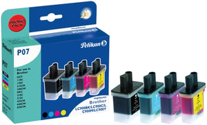 Pelikan P07 Tintenpatronen, 4 Stück: Schwarz, Cyan, Magenta, Gelb