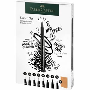 Faber-Castell 267102 finpenna Wielo Svart 8 st.