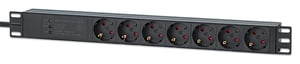Intellinet 715140 Stromverteilereinheit (PDU) mit 7 Netzanschlüssen, 1U, schwarz