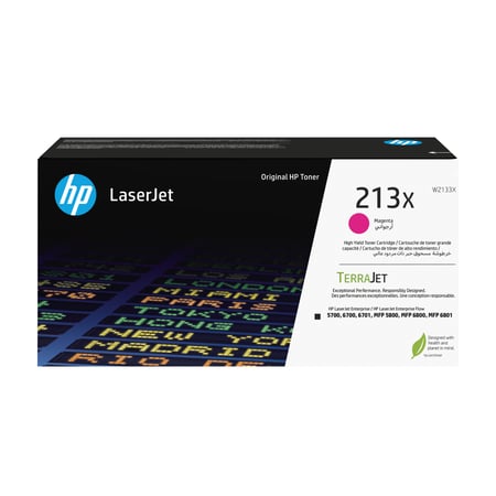 HP Oryginalnym wkładem z purpurowym tonerem o wysokiej wydajności 213X LaserJet