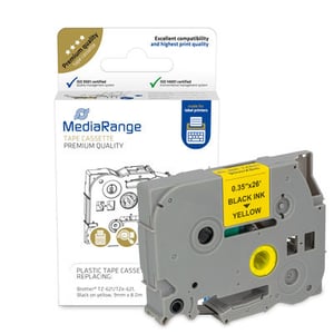 MediaRange MRBTZ621 etikettband, svart på gult, TZ/TZe