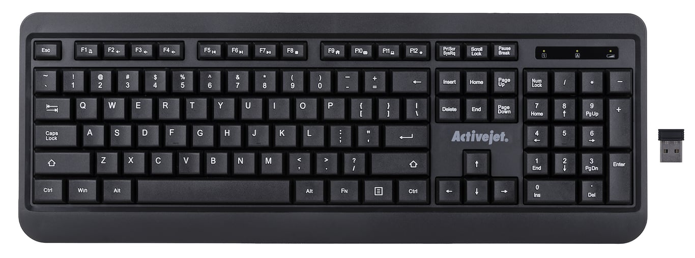 Activejet Klawiatura bezprzewodowa K-3807SW, zasilanie baterią 1x 1,5V AAA