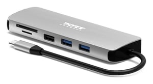 Port Designs 900164 Dockingstation, kabelgebunden, USB 3.2 Gen 1 (3.1 Gen 1), Typ C, Edelstahl