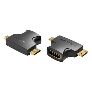 Vention AGFB0 Mini HDMI to Micro HDMI to HDMI Cable Adapter, Black