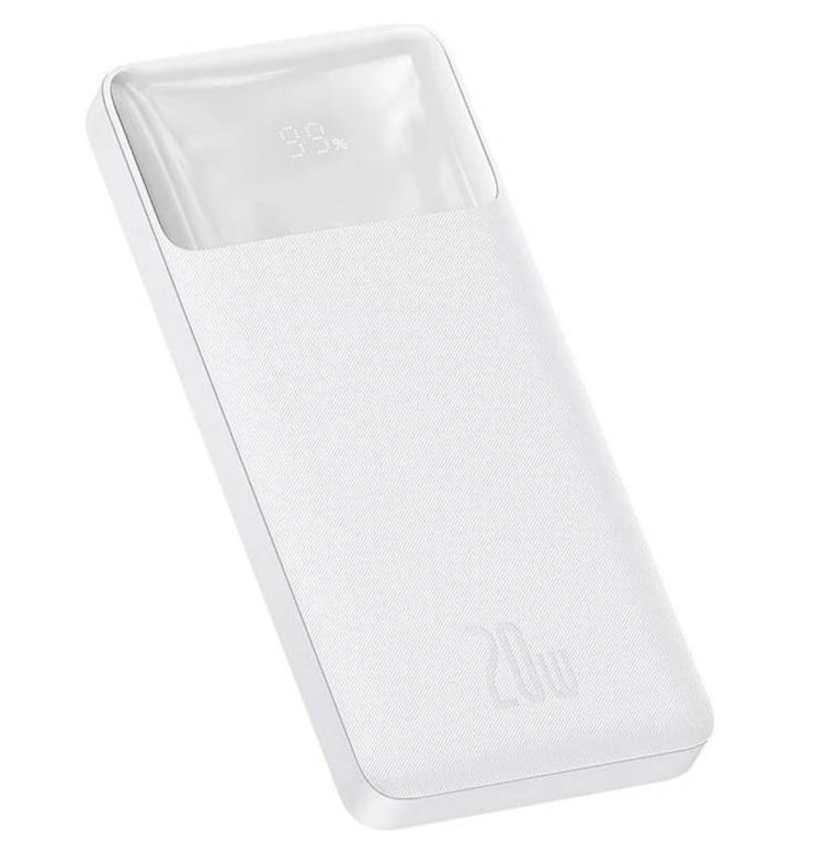 фото Зовнішній акумулятор (павербанк) Baseus Bipow Digital Display 10000mAh 20W White (PPBD050502)
