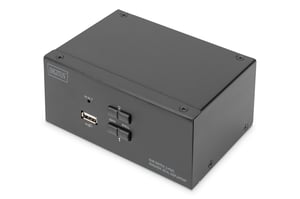Digitus KVM-Switch, 2-Port, Unterstützung für zwei Monitore, 4K, DisplayPort®