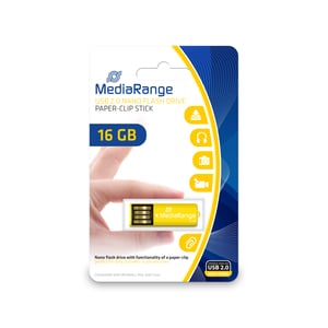 MediaRange MR976 pamięć USB 16 GB USB Typu-A 2.0 Żółty