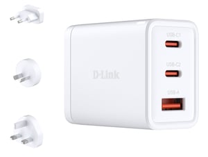 D-Link DCP-651 laddare för bärbara enheter, universell, vit, växelström, snabbladdning, intern