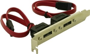 DeLOCK Slotbracket 2x internes SATA > 2x eSATA externes SATA-Kabel 2 x SATA 7-polig