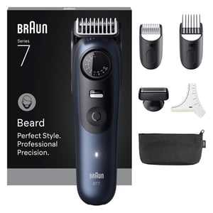 Braun Barttrimmer 7 BT7520 Akku 40 2 cm Nass- und Trockenbetrieb Schwarz, Blau
