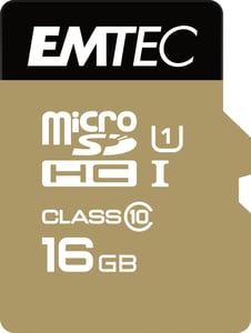 Emtec microSD Class10 Gold+ 16 GB MicroSDHC Klass 10