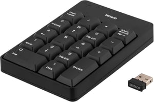 Deltaco TB-144 klawiatura numeryczna Uniwersalne RF Wireless Czarny