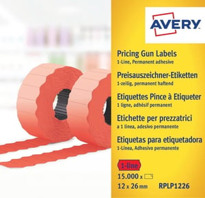 Avery RPLP1226 bedruckbare Etiketten, rot, selbstklebende Etiketten zum Bedrucken