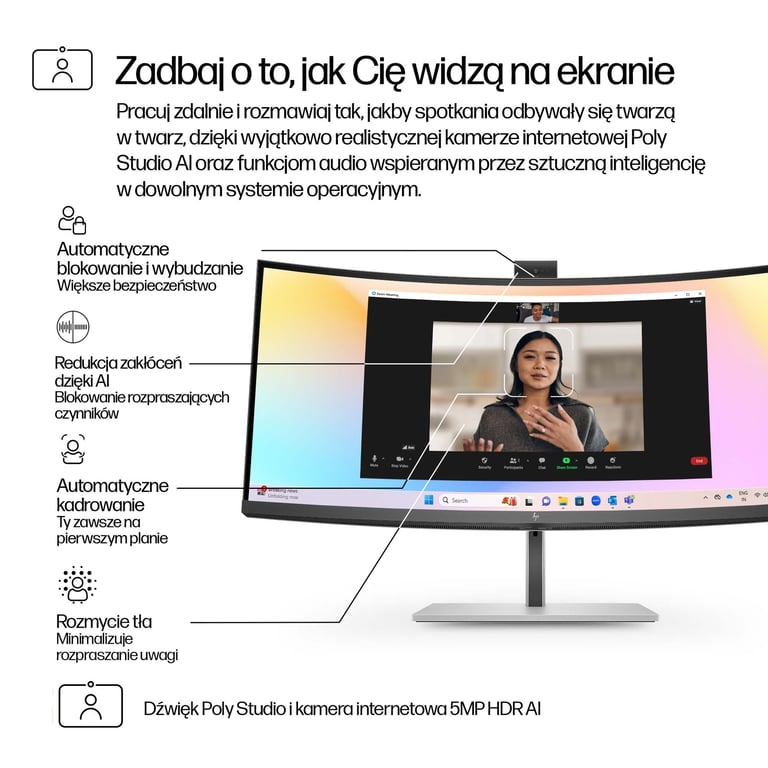 HP 34-calowy monitor konferencyjny Pro seria 7 WQHD – 734pm
