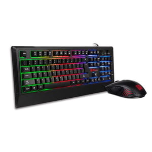 Thermaltake Challenger Combo Tastatur Mitgelieferte USB-Gaming-Maus Deutsch Schwarz