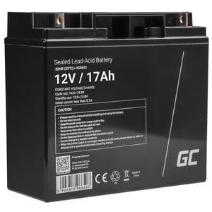 Green Cell AGM51 Lead-Acid (VRLA) Car Battery, 17 Ah, 12 V