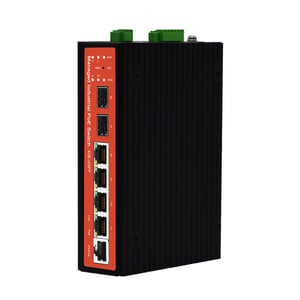 Wi-Tek WI-PMS306GF-I przełącznik sieciowy Zarządzany L2 10G Ethernet (100/1000/10000) Obsługa PoE Czarny, Czerwony