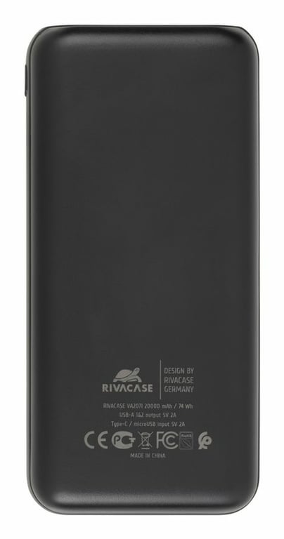 фото Зовнішній акумулятор (павербанк) Rivacase VA2071 20000mAh Black