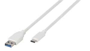 Vivanco SuperSpeed USB 3.2 Gen 1 (3.1 Gen 1) Cable, 1 m, USB-C to USB-A, 5 Gbit/s, White