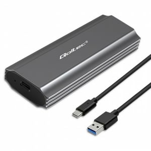 Qoltec 52271 hölje för hårddiskar SSD-hölje Grått M.2