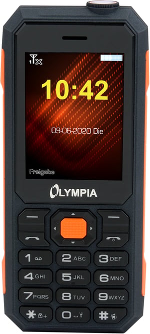 Olympia Active Outdoor 6,1 cm (2,4") 112 g Svart, Orange Telefon för nybörjare
