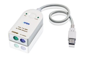 ATEN UC100KMA kabel PS/2 0,3 m 2x 6-p Mini-DIN USB A Biały