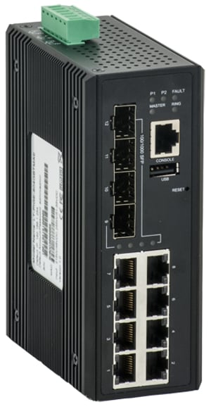 Barox LT-LPIGE-804GBTME przełącznik sieciowy Zarządzany L3 Gigabit Ethernet (10/100/1000) Obsługa PoE Czarny