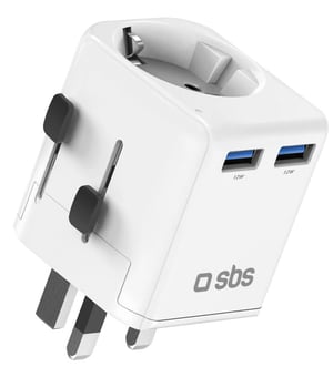 SBS TEADAPTEUNND adapter wtyczek zasilających Uniwersalne Biały