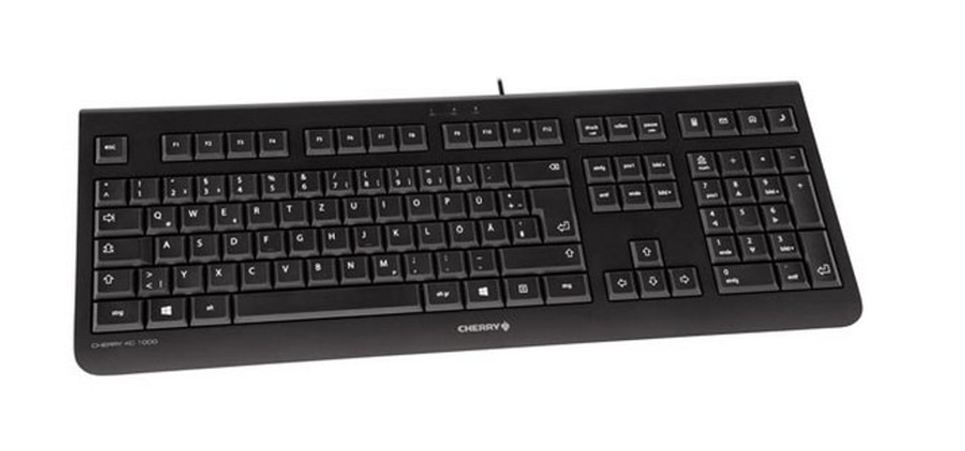 CHERRY KC 1000 klawiatura Biuro USB QWERTY Hiszpański Czarny
