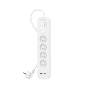 Belkin SRB001CA2M Surge Protector, White, 4 x AC Outlets, 2 m