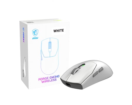 MSI Forge Gm340 Wireless White myszka Gaming Oburęczny RF Wireless + Bluetooth Optyczny 12000 DPI