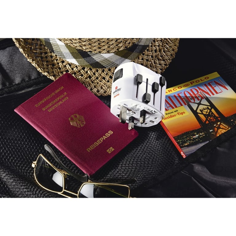 Hama World Travel Pro adapter wtyczek zasilających Uniwersalne Biały
