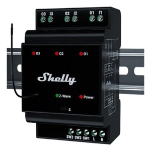 Shelly Wave PRO 3 przekaźnik zasilający Czarny