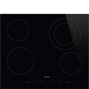 Smeg Universal SE364ETD Cooktop, Black, Built-in, 60 cm, Ceramic, 4 zones