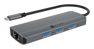 ICY BOX IB-DK4034a-CPD Kabelansluten USB 3.2 Gen 1 (3.1 Gen 1) Type-C Aluminium, Silver