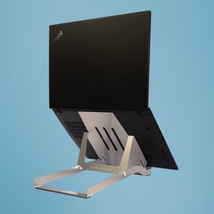 R-Go Tools Laptop-Ständer R-Go Riser Basic, klappbar und höhenverstellbar, aus Aluminium, silberfarben