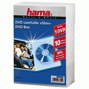 Hama DVD Jewel Case, Slim 10, transparent 10 dysków Przezroczysty