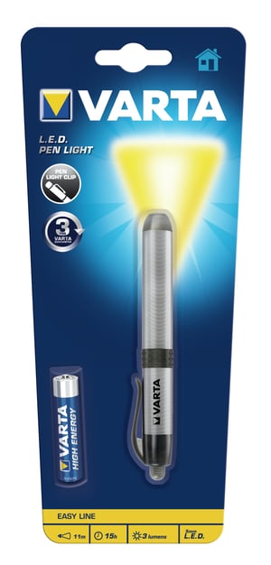 Varta PEN LIGHT Srebrny Latarka w długopisie LED
